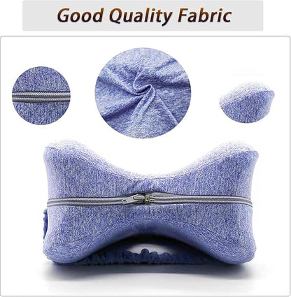 Alignment Pillow for Side Sleepers - 2025 Upgraded Knee Pillow for Hip Pain Relief, Sciatica, Leg Comfort w/Machine Washable Cover & Memory Foam (Gray)