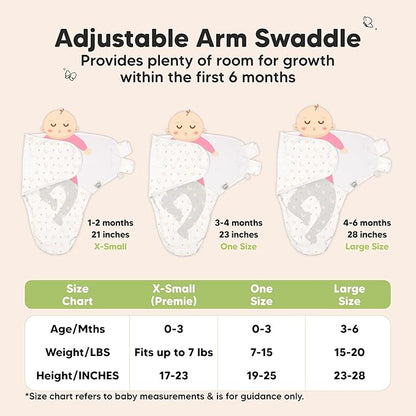 3-Pack Organic Baby Swaddle Sleep Sacks - Swaddles for Newborns, Infant 0-3 Months, Baby Girls, Boys, Soft & Snug Newborn Sleep Sack, Nursery Swaddling Blankets (Dino Ridge, OS)