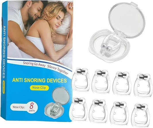 Anti snoring Devices,Effective snoring Solution,Silicone Nose Clip, Breathing Stop snoring,Enjoy a Comfortable and Quieter Sleep,White Medium 8pcs