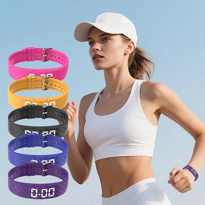 Rise Alarm Band - Rise Alarm Band for Deaf, Alarms Bracelet, Convenient Heavy Sleepers Bracelet, Watch Silent Timer, Vibrating Alaarm Wristband, Adjustable Wearable Alarms Device for Women Men Kids