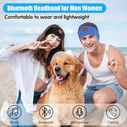 Bluetooth Sleeping Headphones, Headband Headphones for Side Sleepers, Wireless Headband for Yoga, Running, Workout, Travel, Sports, Unique Presents for Adult Teens