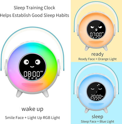 LOVME Kids Alarm Clock, Ready to Rise Sleep Training Clock with Night Lights, Sound Machine, Ok to Wake Clock for Kids, Gift Ideas for Toddler Boy Girl