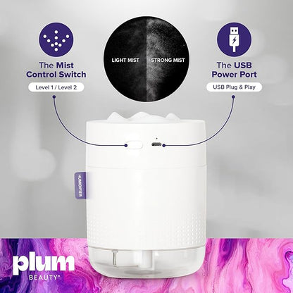Portable Facial Steamer - Face Steamer for Facial Deep Cleaning, Facials and Hair Steamers for Home Facials Spa, Nano Ionic Face Cleanser Professional, USB Powered 2 Settings, Up to 12 Hour Use