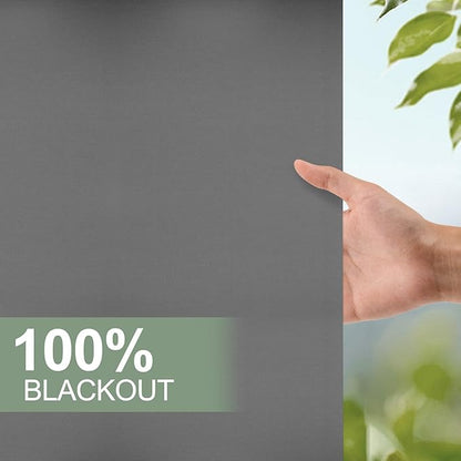 ZSHINE Motorized Blackout Window Blinds Over-Size Customize Width (21-114 Inches) Remote Control Wireless and Rechargeable Motor Roller Shades Blinds for Windows(Dark Grey)