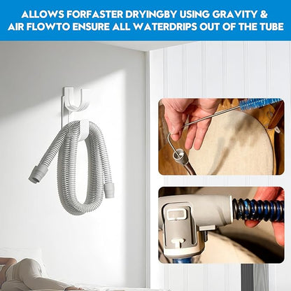 Cpap Tube Cleaning Suit, with Cpap Hose Hook & Mask Hook & Hose Brush - Fits for Standard15-22mm Diameter Tubing
