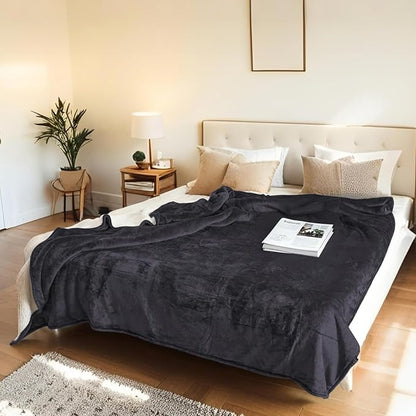 Electric Heated Blanket Throw Size 50"x60" - Microplush & Sherpa Fabric Dual-Sided, 6 Heat Settings & 3 Hours Auto Off, Soft & Cozy Warming Throw for Home, Office, or Bed, Machine Washable, Iron Gray