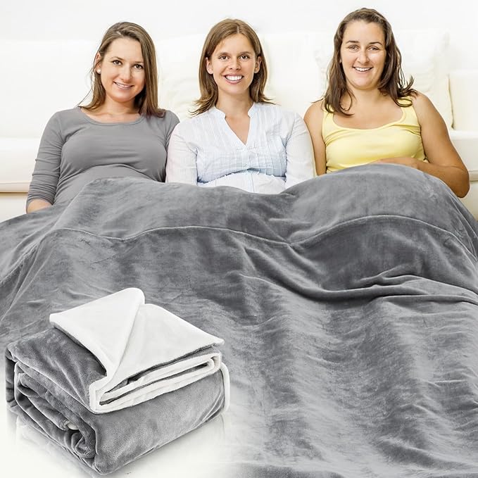 Preboun 78.74 x 59.06 Inch Large Faraday Blanket for Pregnant Babies, Emf Blanket Protection 5 G, Bluetooth, Phone Towers, Two Sides Using for Beds Couches Travel (Flannel, Grey)