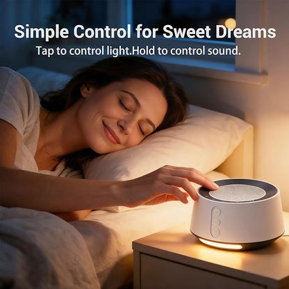 BGOVERSS White Noise Sound Machine with 20 Soothing Sounds, 10 Colors Night Light Sleep Machines Home Office Travel, 5 Timers and Memory Feature Sound Machine for Nursery Baby Kids Adults (Black)