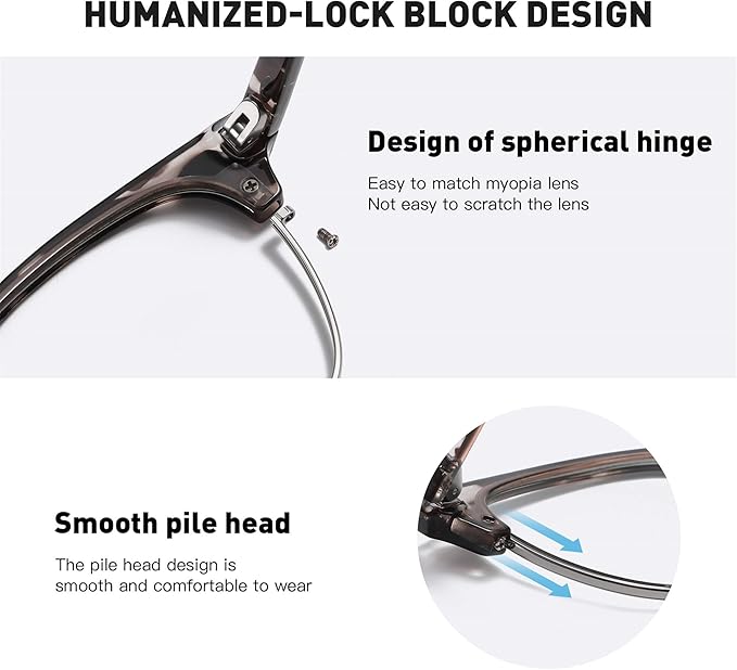 Blue Light Blocking Glasses Vintage Half Frame UV Clear Lens Anti Eyestrain Computer Gaming Glasses for Women Men (E-matte Black Silver+-leopard Silver)