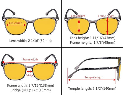 Eyekepper Ladies Reading Glasses - 4 Pack Large Square Readers for Women