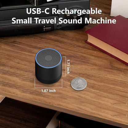 Portable Mini White Noise Machine Sound Machine with 30 Soothing Sounds for Newborn Kids Adults Rechargeable Sleep Brown Noise Machine with 4 Timers Memory Function for Travel Camping Home and Office