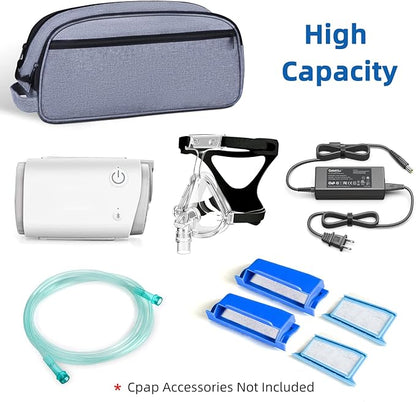 Travel CPAP Carrying Bag Compatible with ResMed AirMini CPAP Machine Small CPAP Travel Bag CPAP Equipment and Supplies Organizer Case Portable CPAP Storage Pockets for Travel & Home Use (Bag Only)