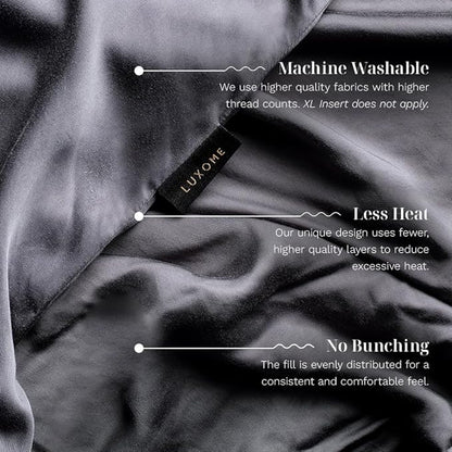LUXOME Luxury Cooling Weighted Blanket for Adults | Includes Removable Cover | 25 lbs | 90"x80" | King Size | Grey