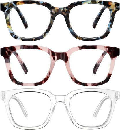 Reading Glasses for Women Men - Blue Light Blocking Magnifying Readers,Oprah Square Anti-Glare Computer Eyeglasses