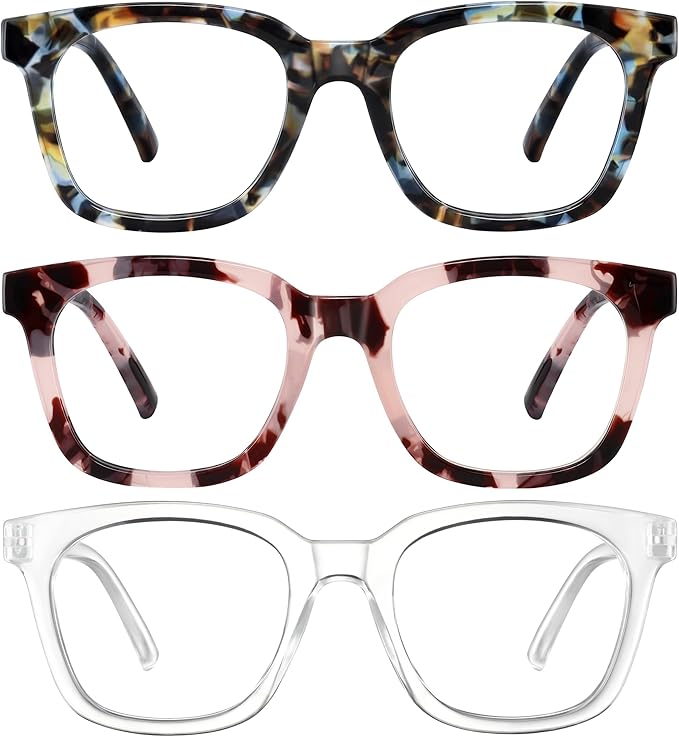 Reading Glasses for Women Men - Blue Light Blocking Magnifying Readers,Oprah Square Anti-Glare Computer Eyeglasses