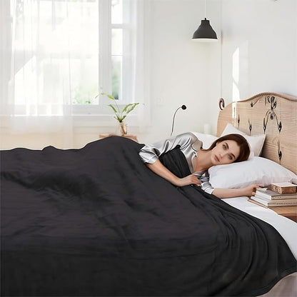 Electric Heated Blanket 62"x84" Twin Size Flannel Heated Blanket, Cozy & Warm for All Night, 5 Heat Settings & 10 Hours Auto Off, Machine Washable, Iron Grey