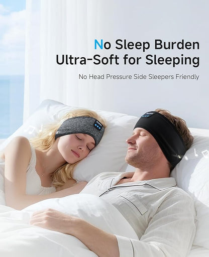 Perytong Sleep Headphones Bluetooth 5.4, Sleeping Headphones with Built-in Stereo Speakers, Wireless Earphones for Comfortable Sleep Listening, Soft & Sweat-Proof Sports for Workout