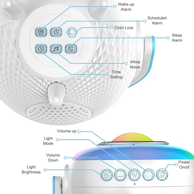 Alarm Clock with RGB Light,Night Light,Cute Smiley Face Display, Bluetooth Compatible,Sound Machine and OK to Wake Alarm Clock for Toddlers and Kids (Gradient)