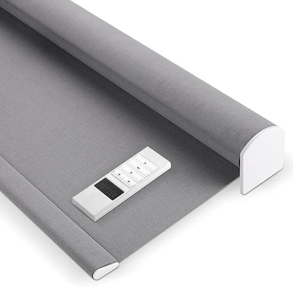 ZSHINE Motorized Blackout Window Blinds Over-Size Customize Width (21-114 Inches) Remote Control Wireless and Rechargeable Motor Roller Shades Blinds for Windows(82133D)