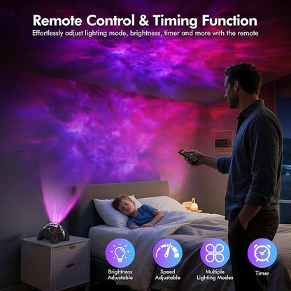 Rossetta Dual Lens Galaxy Projector, 58 Light Effects Star Projector for Bedroom, Night Light Projector with White Noise & Bluetooth Speaker, Remote Timer, Easter Room Decor Gifts for Kids Adult Teen