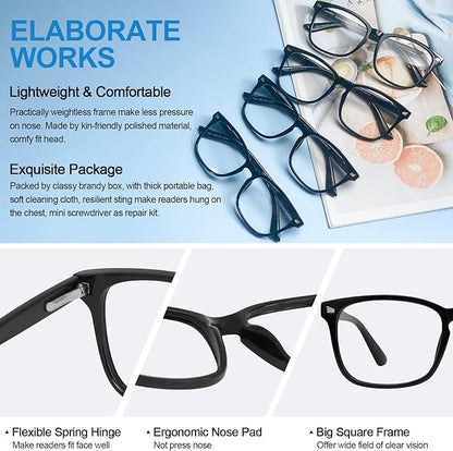 4 PACKS Blue Light Blocking Reading Glasses Women 1.0 1.25 1.5 1.75 2.0 2.25 2.5 2.75 3.0 3.5 4.0 5.0 6.0