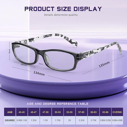 Reading Glasses for Women Men - 5 Pack Blue Light Blocking Spring Hinge Computer Readers Anti Glare UV Eyeglasses
