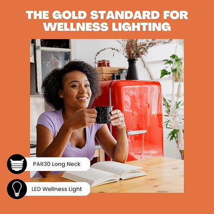 Norb NorbSMILE Full Spectrum Sun Light Bulb - CA California Energy Compliant, Par 30 Long Neck, 10W LED Flood Style Light Bulb, Natural Sunlike Spectrum Imitates Sunlight Indoors, Patented (1-Pack)