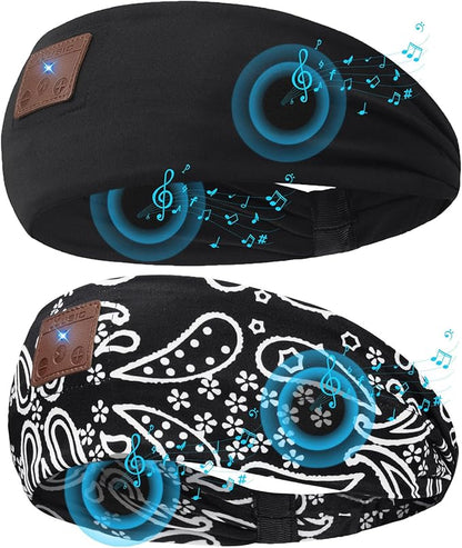 2-Pack Upgraded Wireless Bluetooth Headband for Side Sleepers, Running, Travel, Meditation