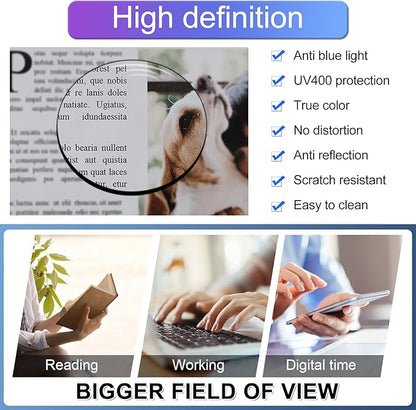 MARE AZZURO Blue Light Blocking Reading Glasses Women Computer Readers 1.0 1.25 1.5 1.75 2.0 2.25 2.5 2.75 3.0 3.5 4.0 5.0 6.0 (Black-clear, 2.25)
