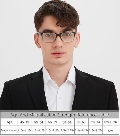 Blue Light Blocking Reading Glasses for Men,4 Pack Stylish Computer 3.75 Readers with Spring Hinges,Anti Glare/Eye Strain Filter UV Ray Magnigying Reader Eyeglasses,+3.75 Magnification Strength