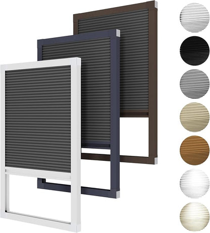 Cellular Shades Cordless Blackout, Skylight Blinds for Windows Roof Window Shades for Home, Room Darkening Honeycomb Blinds for Doors - Custom Cut to Size(Blackout, Grey)