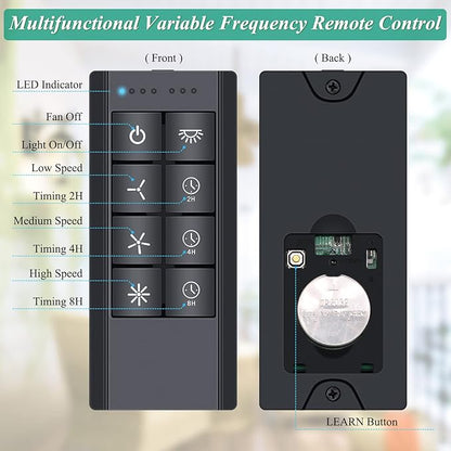 Smart WiFi Universal Ceiling Fan Remote Control Kit, 3-Speed Light Dimmer Wall Controls Compatible with Alexa Google Phone APP Control, Replacement for Hunter Hampton Bay Harbor Breeze