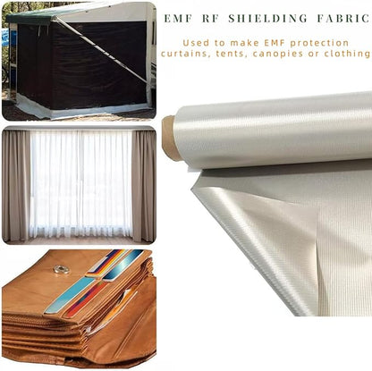 Amradield Faraday Fabric 43"x 100M long Faraday Cloth Tape Nickel Copper Polyester Material Influence RF Signals WiFi Cell Bluetooth RFID Guards you Against Harmful Frequencies and Possible Data Theft