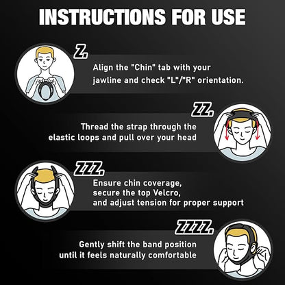 Anti Snore Chin Strap for Sleeping Jaw Tape Mouth Snoring Sleep Devices Stopper Solution Cpap Users Head Mouthpiece to Keep Closed Mandibular Advancement Reducing Aids Men Women