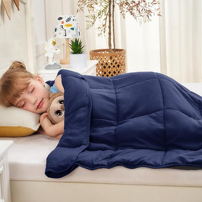 yescool Navy Weighted Blanket 3 Pounds Cooling Weighted Lap Blanket, Heavy Blanket for Sleeping, Weighted Throw Blanket Gift for 20-40lbs, 36"x48"
