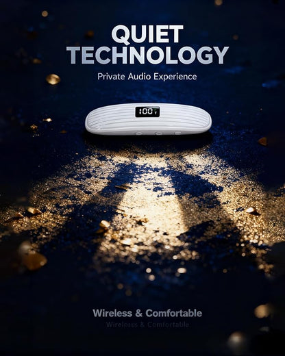 ByteWave Bone Conduction Under Pillow Sleep Speaker, Ultra-Thin Wireless Bluetooth 5.3 Mini Pillow Speaker with LED Display,TF Card,Auto-Off, Private Design for Side & Light Sleepers Bedside Listening