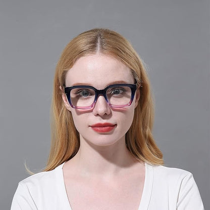 DXYXYO Reading Glasses 1.0 Blue Light Blocking Women Men 4 Pack Oversized Computer Readers Retro Fashion Oprah Style Square