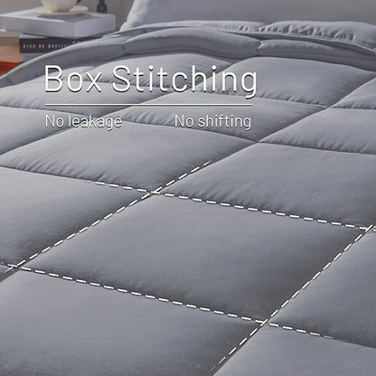 NEXHOME PRO Organic Natural Viscose from Bamboo Cooling Comforter,Light Grey Twin Lightweight Down Alternative Cool Duvet Insert,Summer Bedding Blanket for Hot Sleepers,8 Corner Tabs(65"x 90")