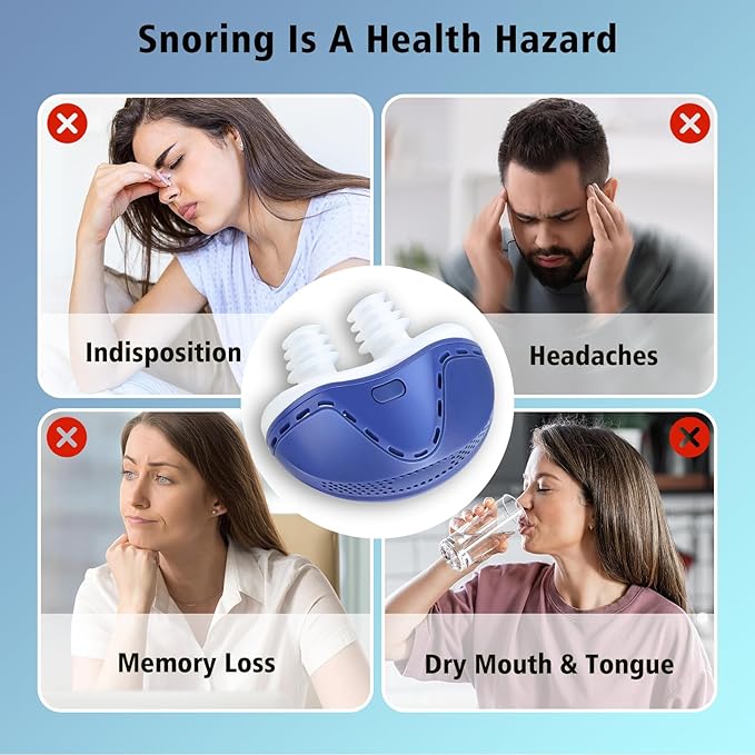 Mini Anti Snoring Devices for Snoring, Effective Anti Snoring Device, Peaceful Sleep Snore Solution - Suitable for All Nose Shapes and Both Men and Women (2 Replaceable Silicone Tips)