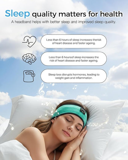 Sleep Headphones Wireless, Bluetooth Sports Headband with Built-in Speakers, Comfortable for Side Sleepers, Workout, Running, Yoga & Travel Long Battery Life, Gift for Men Women