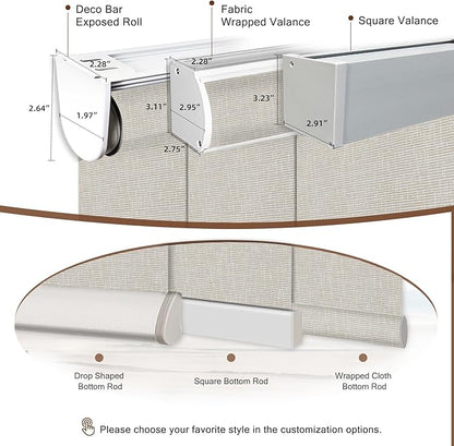 Motorized Blinds Roller Shade with Remote: Canisteo Automatic Smart Blind for Windows 100% Blackout, Electric Blinds Compatible with Alexa/Google Home/Apple Homekit, Customized Size, Cozy Cream