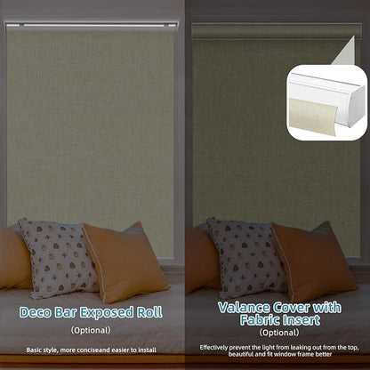 SmartWings Motorized Smart Blinds with Remote, Custom Automatic 100% Blackout Roller Shade Compatible with Alexa/Homekit/Google, Electric Smart Blinds for Indoor Windows, Bouvardia Cream