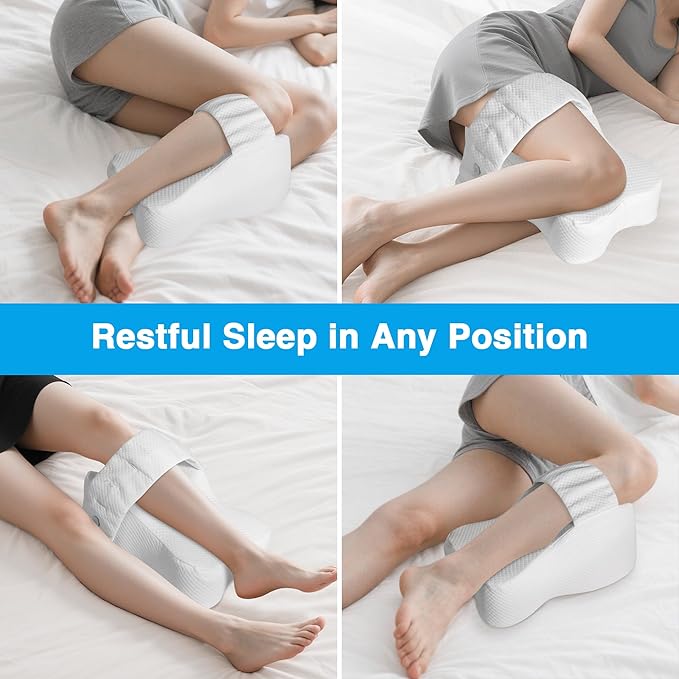 Knee Pillow for Side Sleepers, White