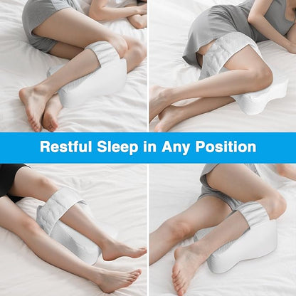 Knee Pillow for Side Sleepers, White