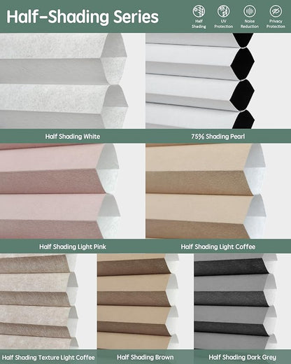 Yoolax Smart Cellular Shades, Motorized Arch Window Honeycomb Blinds Motorized Blinds with Remote Compatible with Alexa, Arch Cellular Shades Fabric Samples (Multi-Color)