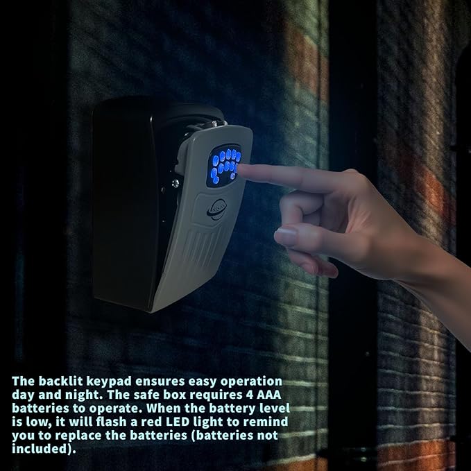 Security Key Lock Box Instant Remote Access Via Bluetooth/Code/App Resettable Set Your Own Combination 6 Digit Storage Smart Lock Box No WiFi Wall Mounted 5 Key Large Capacity,Black