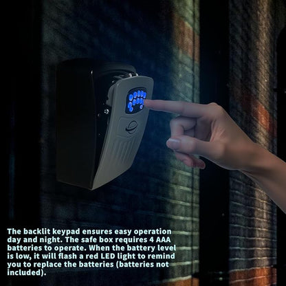 Security Key Lock Box Instant Remote Access Via Bluetooth/Code/App Resettable Set Your Own Combination 6 Digit Storage Smart Lock Box No WiFi Wall Mounted 5 Key Large Capacity,Black