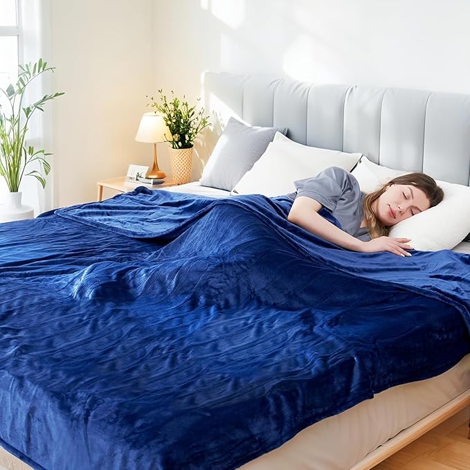 Electric Heated Blanket Full Size 72"x84",Fast Heating Throw, Soft Microplush for Bed & Couch, 1-10 Hours Auto Off & 6 Heating Levels, Machine Washable, Gifts for Grandma & Family-Navy Blue