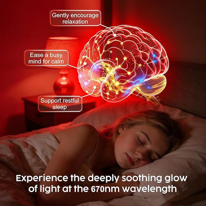 Red Light Bulbs for Sleep, 670nm Natural Sleep Aid Lamp, Blue Light Blocker for Stress Relief, Relaxation, Yoga, Meditation and Travel