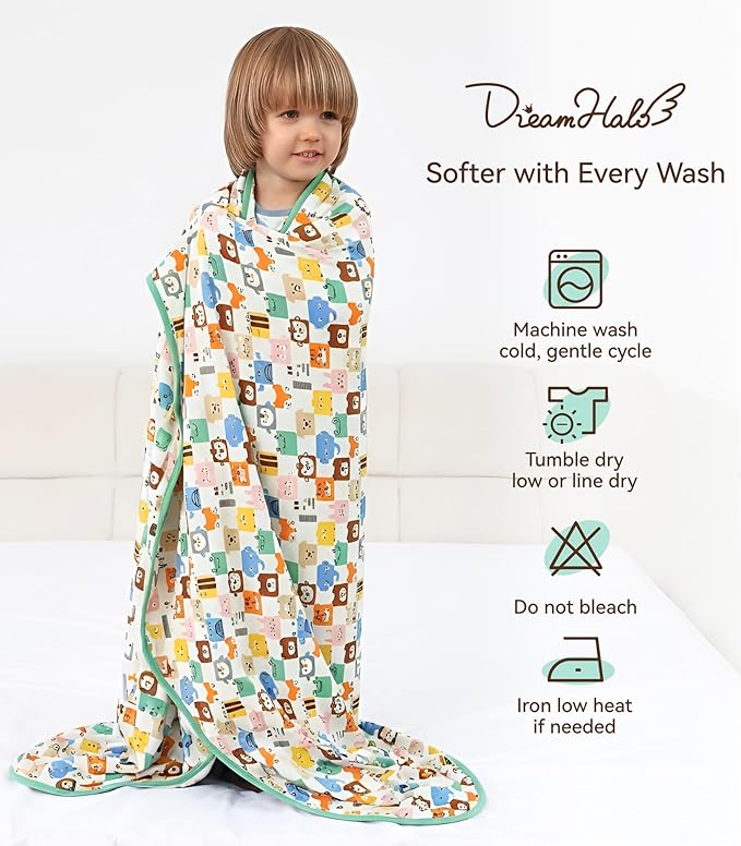Premium Baby Blankets, Soft Viscose from Bamboo Blanket for Boys and Girls, Nursery Crib Bedding Quilt for Newborn and Toddler, Cooling for Hot Sleepers 50'' x 50'' Animal